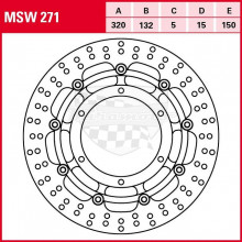Brzdový kotouč přední MSW271 