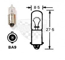 Mini žárovka 12V 23W Mini bílá krátká Ba9 